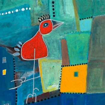 Pintura intitulada "Bird" por Fernando Pereira Ribeiro, Obras de arte originais, Acrílico