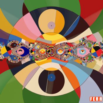 Цифровое искусство под названием "Carré" - Ferr, Подлинное произведение искусства, Цифровая живопись