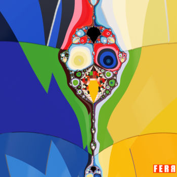 Painting titled "Vigueur" by Ferr, Original Artwork, Digital Painting Mounted on Plexiglass