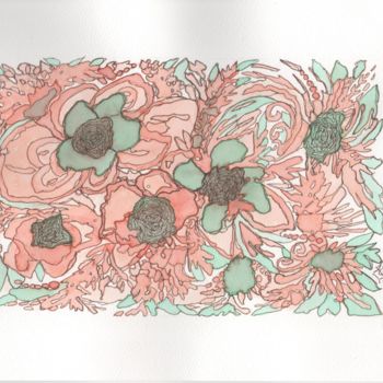 Peinture intitulée "imagin'fleur" par Sophie Ferrandis (soffy), Œuvre d'art originale, Aquarelle