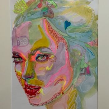 Peinture intitulée "Sun flower" par Franck Ferrao (Kiki), Œuvre d'art originale, Aquarelle