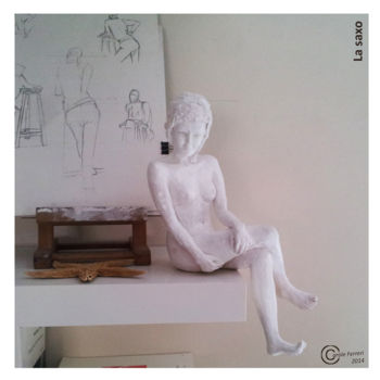 Sculpture titled "2014-la-saxo.jpg" by Carole Ferreri, Original Artwork, Ceramics