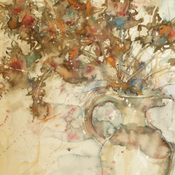 Pittura intitolato "fiori secchi" da Ferruccio, Opera d'arte originale