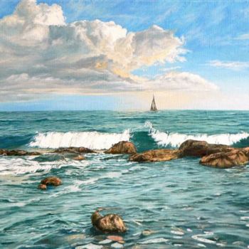 Painting titled "Одесса.Море" by Fesenkos, Original Artwork, Oil
