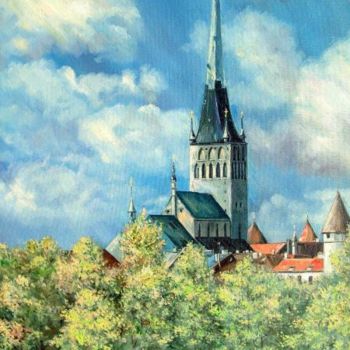 Pintura intitulada "Старый Таллинн" por Fesenkos, Obras de arte originais, Óleo