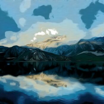 「Majestic Peaks: Emb…」というタイトルの写真撮影 Fetux_linesによって, オリジナルのアートワーク, ライトペインティング