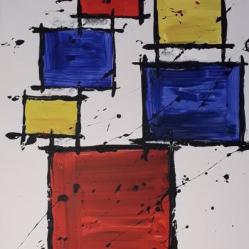 Painting titled "N°9 Autrement" by Fce, Original Artwork, Acrylic Mounted on Wood Stretcher frame