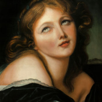 Pittura intitolato "Woman portrait - re…" da Feydzhet, Opera d'arte originale, Olio