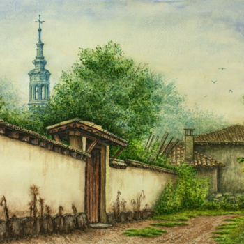 Pittura intitolato "Landscape from Bulg…" da Feydzhet, Opera d'arte originale, Acquarello