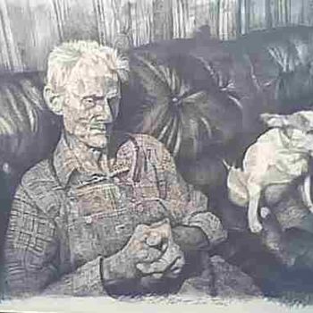 Schilderij getiteld "PopPop and Jim Toms" door Floyd Gentry, Origineel Kunstwerk, Anders