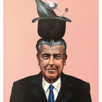 Peinture intitulée "Magritte et le comp…" par Fgarcia, Œuvre d'art originale, Acrylique