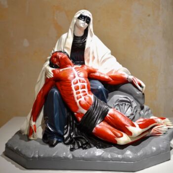 Escultura intitulada "PIETA, LA FEMME AU…" por Frédéric Garnier, Obras de arte originais, Gesso