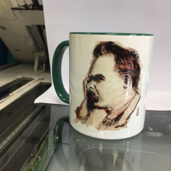 Design intitolato "Mug Nietzsche" da Gilles David, Opera d'arte originale, Tavola arte