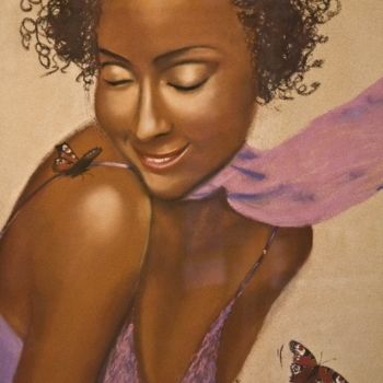 제목이 "Dame aux papillons"인 미술작품 Françoise Guenat로, 원작