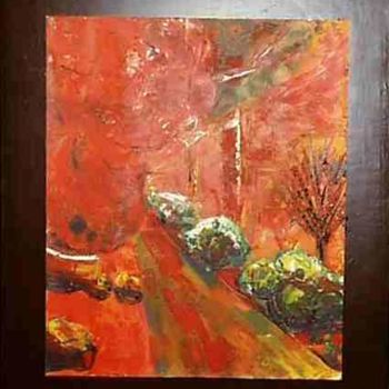 Painting titled "allee rouge" by Francois Hecquet, Original Artwork