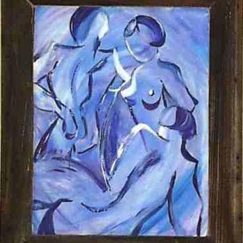 Painting titled "femmes" by Francois Hecquet, Original Artwork, Oil