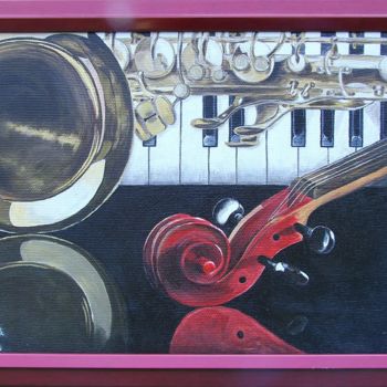 Pittura intitolato "Painting "Jazz"" da Nataliia Fialko, Opera d'arte originale, Acrilico
