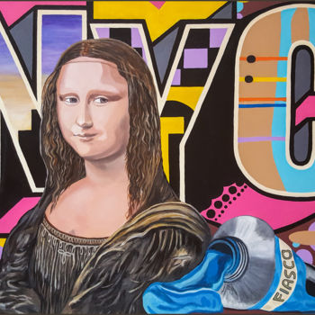 Painting titled "Mona Lisa NYC" by Fiasco, Original Artwork, Acrylic