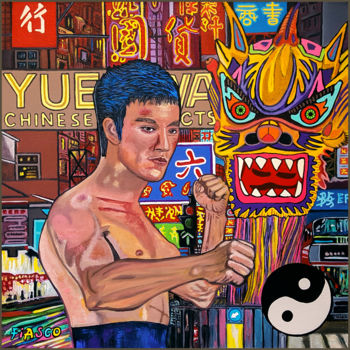 Pintura intitulada "China Fighter" por Fiasco, Obras de arte originais, Acrílico