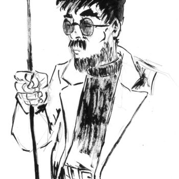 제목이 "Rémi portrait"인 그림 Fidel Durana로, 원작, 잉크