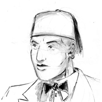 「Portrait de carnet…」というタイトルの描画 Fidel Duranaによって, オリジナルのアートワーク, インク