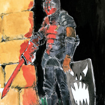 Dibujo titulada "There will be blood" por Fidel Durana, Obra de arte original, Tinta