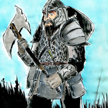 Drawing titled "Soldat grognard" by Fidel Durana, Original Artwork, Ink