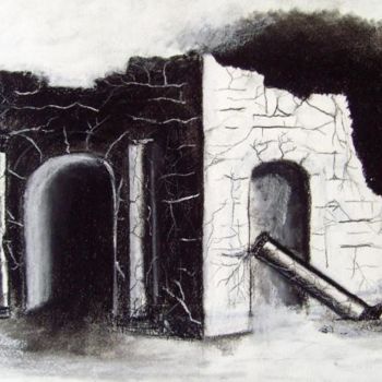 Dibujo titulada "Ruines" por Fernando Figueroy, Obra de arte original, Otro
