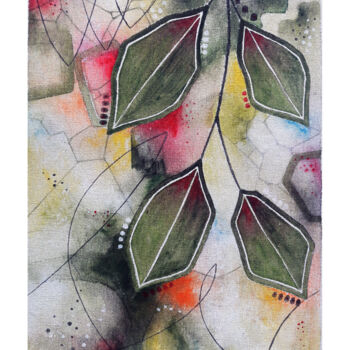 "abstract leaves" başlıklı Tablo Fikret Özcan tarafından, Orijinal sanat, Akrilik