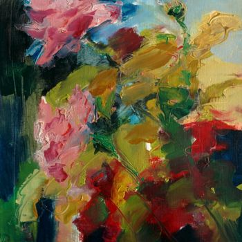 Painting titled "La Rose" by Philippe Bucher, Original Artwork, Oil