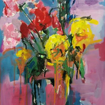 Schilderij getiteld "Bouquet" door Philippe Bucher, Origineel Kunstwerk, Acryl