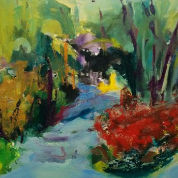 Painting titled "Parc floral de Paris" by Philippe Bucher, Original Artwork, Oil