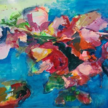 Painting titled "Rosaceae" by Philippe Bucher, Original Artwork, Acrylic