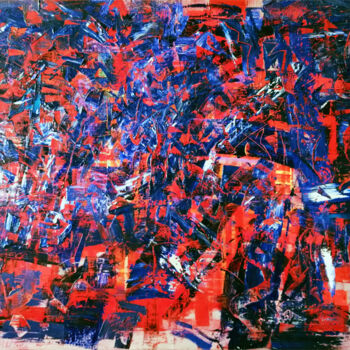 Pittura intitolato "chaos" da Adad, Opera d'arte originale, Olio