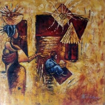 Pintura intitulada "Mother and a child,…" por Filip Petrovic, Obras de arte originais, Óleo