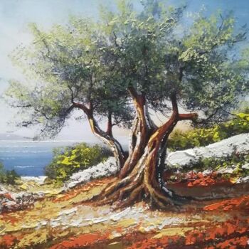 Pintura intitulada "Olive tree acrylic…" por Filip Petrovic, Obras de arte originais, Acrílico