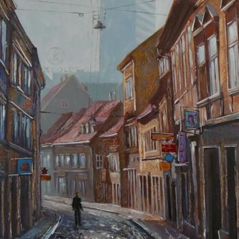 Pintura intitulada "Zagreb street acryl…" por Filip Petrovic, Obras de arte originais, Acrílico