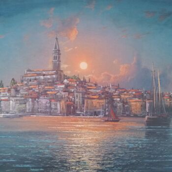 Painting titled "Rovinj, Croatia, by…" by Filip Petrovic, Original Artwork, Acrylic