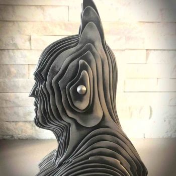 Sculptuur getiteld "Batman (Ultimo esem…" door Filippo Pietro Castrovinci, Origineel Kunstwerk, Metalen