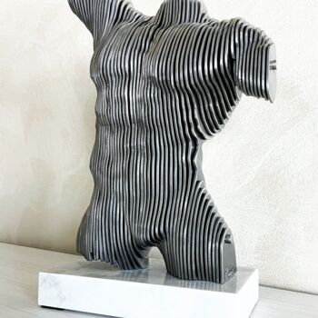 Sculpture titled "Arnold" by Filippo Pietro Castrovinci, Original Artwork, Metals