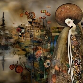 Digitale Kunst getiteld "ONIRIC WOMAN" door Filippo Superchi, Origineel Kunstwerk, AI gegenereerde afbeelding