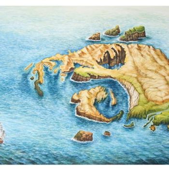 Pintura titulada "Islands of Colombus" por Igor Lysenko, Obra de arte original, Oleo