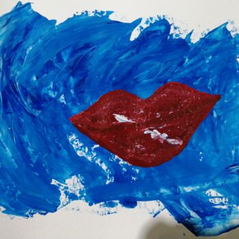 Рисунок под названием "Red lips" - Filius Kasimov, Подлинное произведение искусства, Акрил