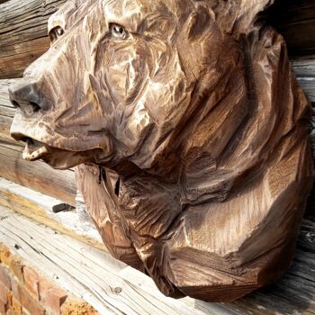 Sculpture titled "Медведь" by Vladimir Filatov, Original Artwork, Wood