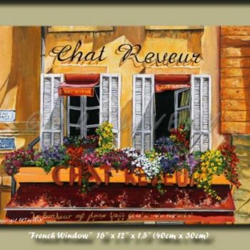 Painting titled "French Window" by Veny, Original Artwork, Oil
