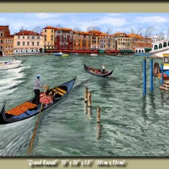 Malarstwo zatytułowany „Grand Canal Marine…” autorstwa Veny, Oryginalna praca, Olej