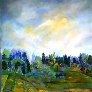 Painting titled "Golden Fields" by Peter Abbott, Original Artwork