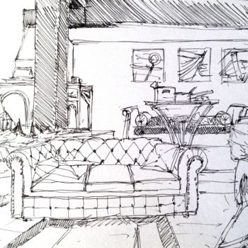 Drawing titled "Salon N" by Studio Figi, Original Artwork