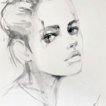 Drawing titled "Natalia" by Fiona Maclean, Original Artwork, Pencil