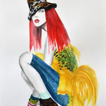 Painting titled "Daria" by Fiona Maclean, Original Artwork, Gouache